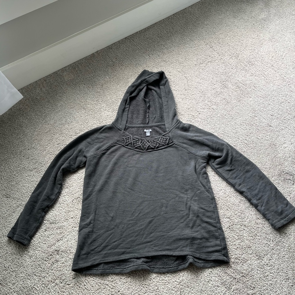 Aerie Charcoal Textured Hooded Top